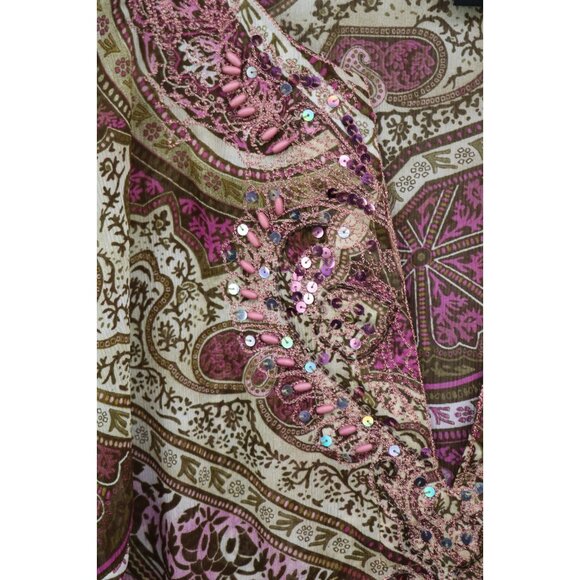 Lane Bryant 3/4 Wide Sleeve Sheer Tunic-Beaded-Sequins-Size 22/24-BOHO - Picture 5 of 13
